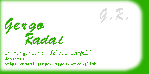 gergo radai business card